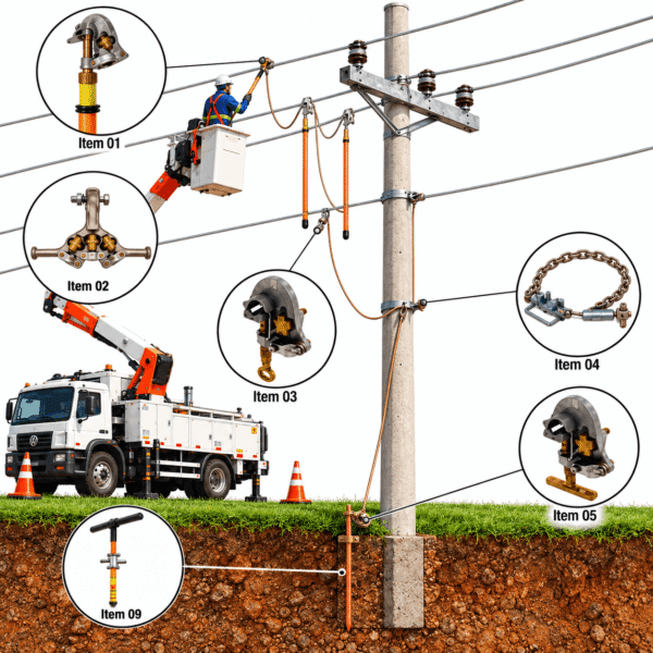 Conjunto de aterramento temporário com vara telescópica para redes de distribuição de média tensão - Energy Equipamentos