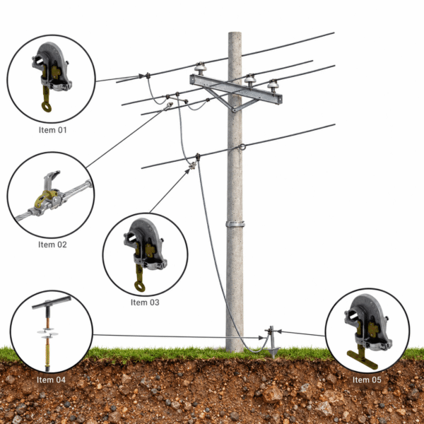 conjunto de aterramento trifásico 36 kV